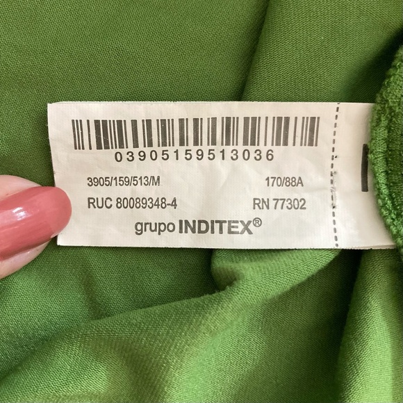 ZARA Bodysuit Long Sleeve Foldover Top Bright Olive Green Silky Smooth Stretch - Picture 15 of 15